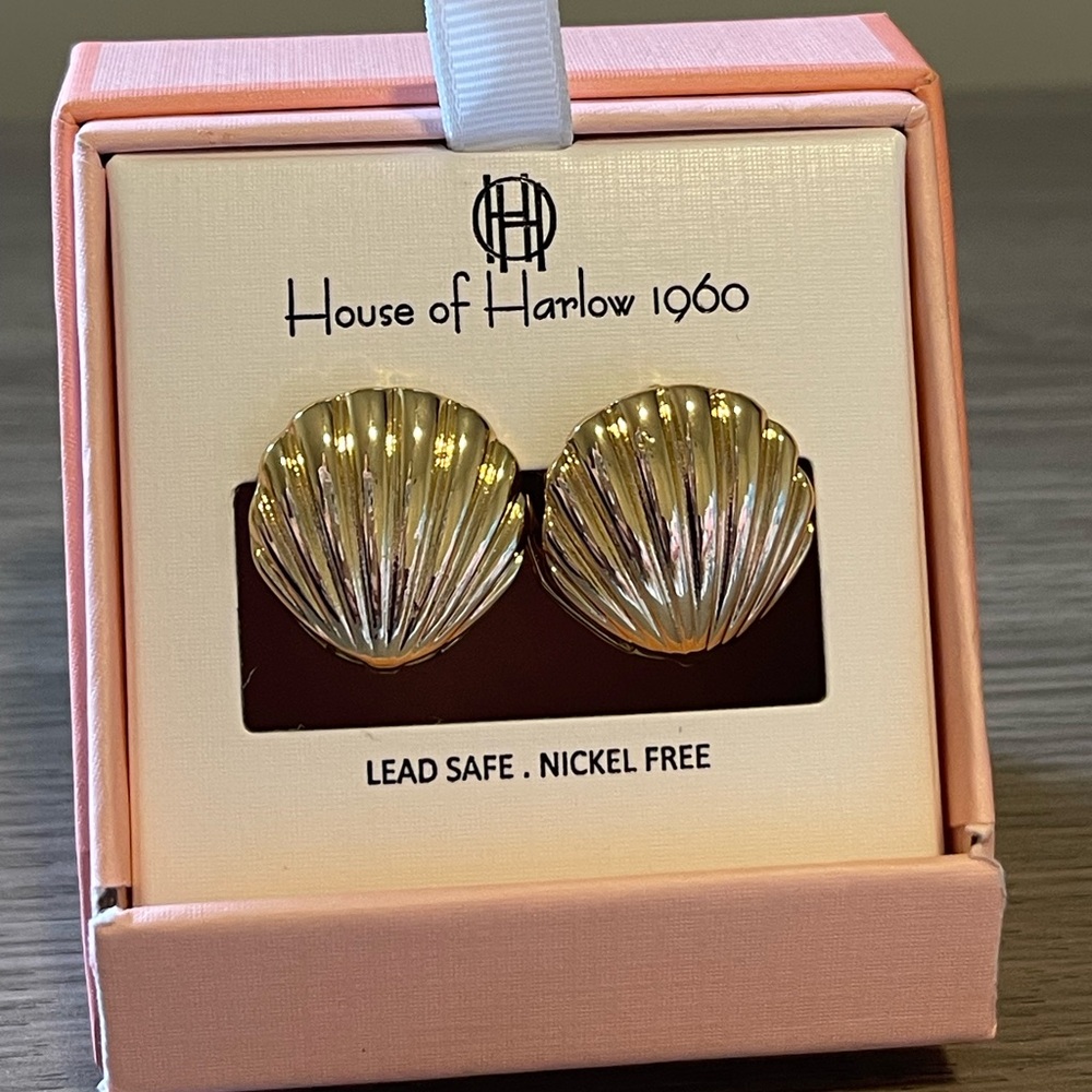House of Harlow 1960 Gold Shell Earrings
